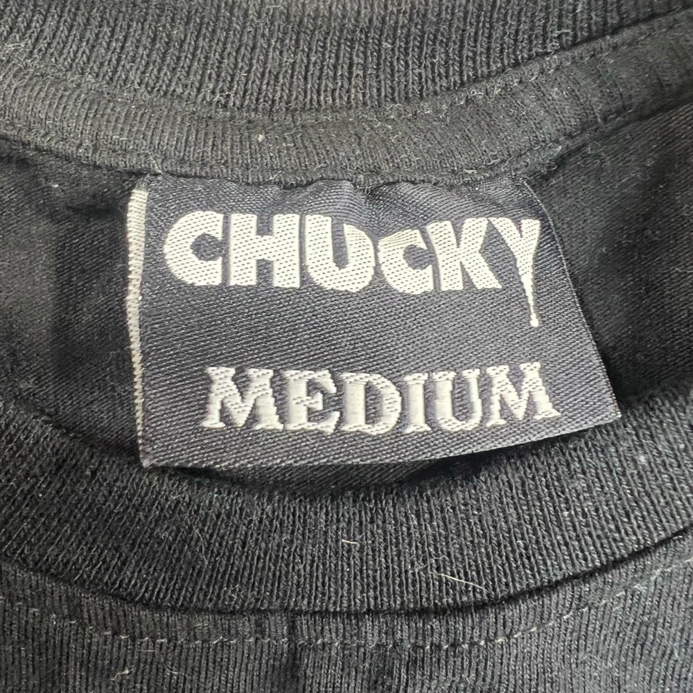Black embroidered Chucky Graphic T-Shirt size medium - Picture 4 of 6